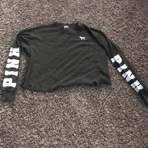green victoria's secret PINK long sleeve shirt